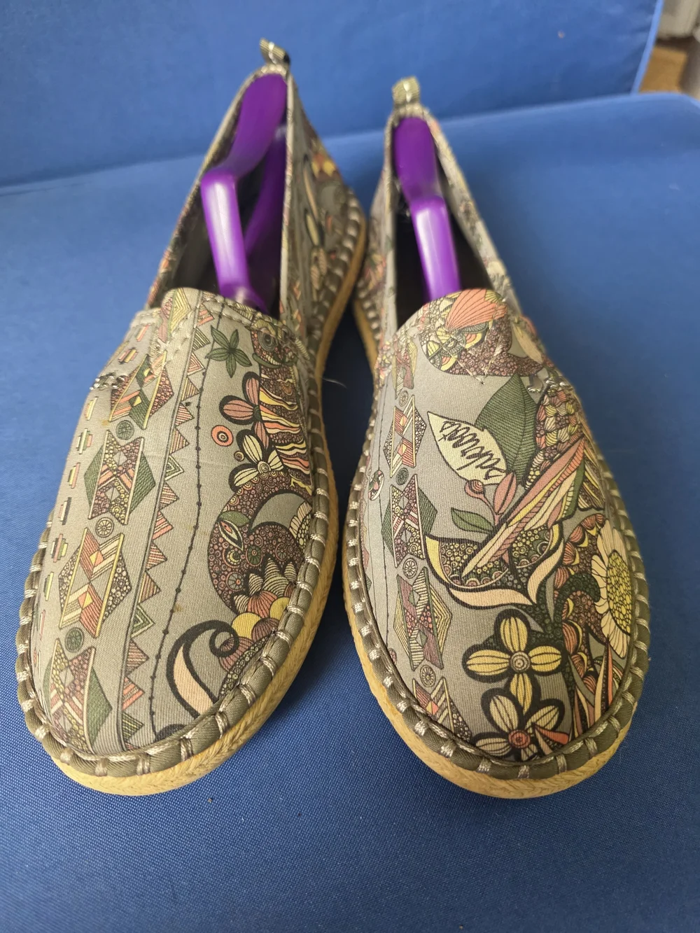 Sakroots Espadrille Slip-On Shoes Multicolor Textile Size 10 Boho Artsy